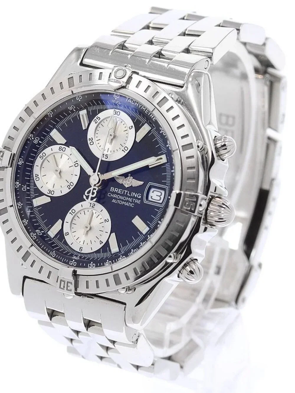 BREITLING Chronomat A13352 Date Black / Silver Dial Automatic Men's Watch_972307